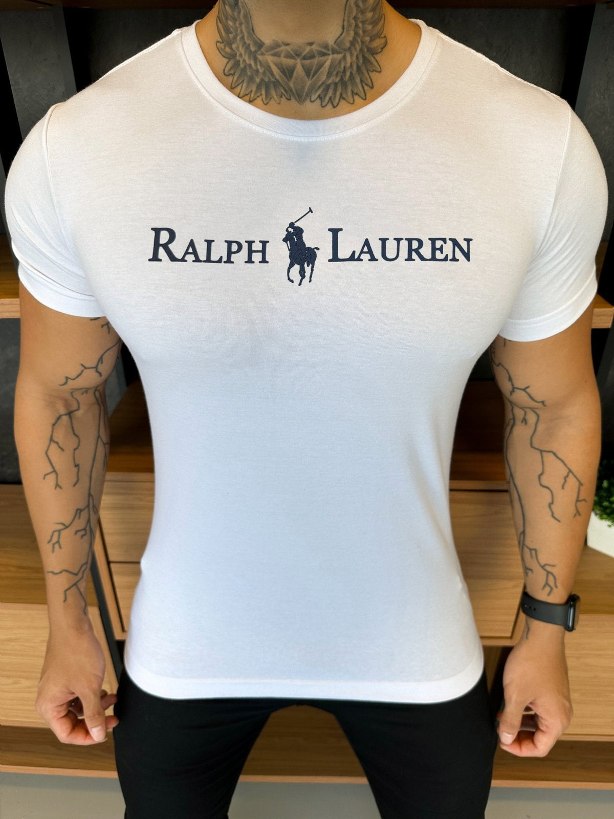 Camiseta Ralph. Branca Escrita Central