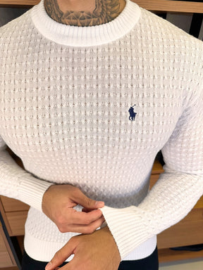 Suéter Tricot Texturizado Polo Ralph. Branco